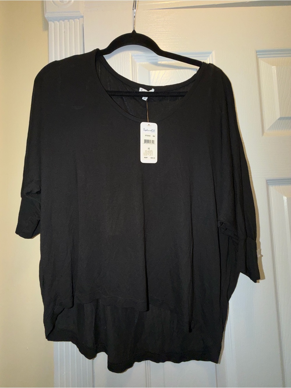 Splendid Black Relaxed V-Neck Women's Top